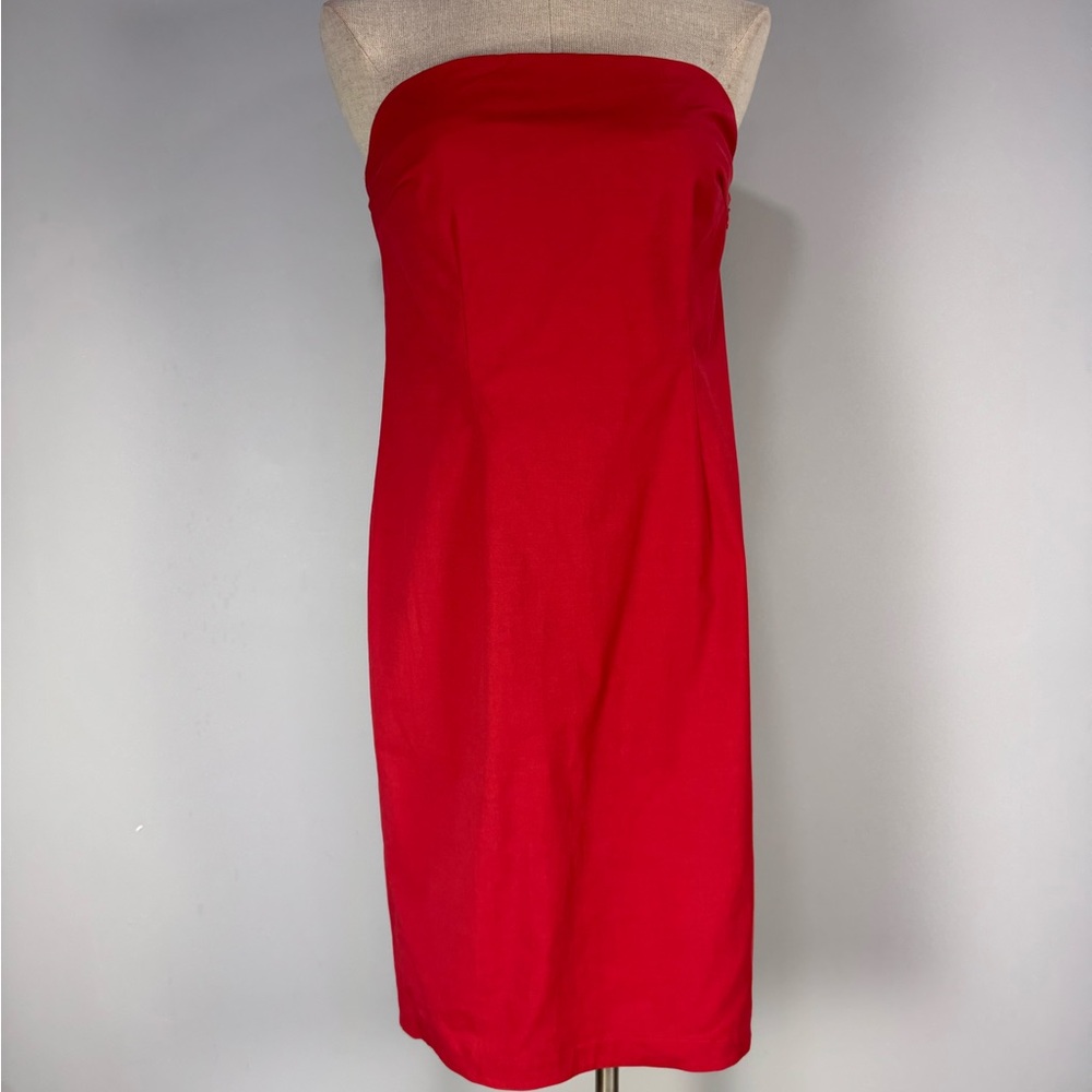 J. Crew Elegant Red Strapless Dress Size 10